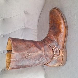 Bed Stu Men’s Distressed Ashe Leather Moto Native Boots Brown Size: 11